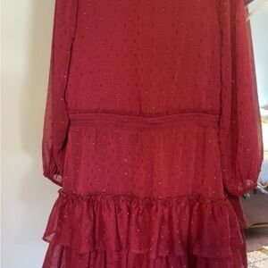 Express Red Ruffle Dress